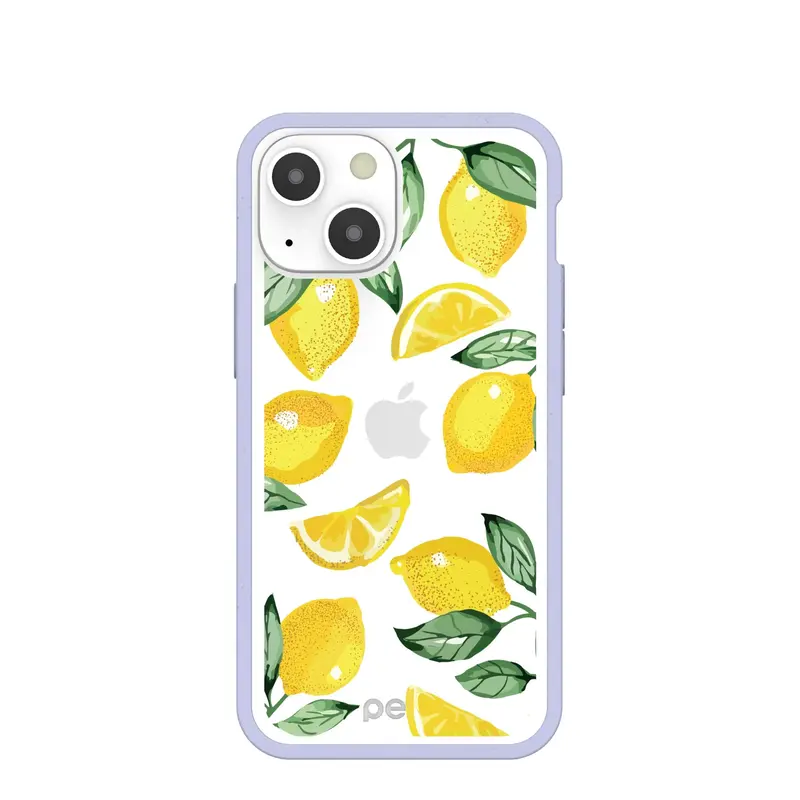 Clear Lemon Fizz iPhone 13 Mini Case With Lavender Ridge