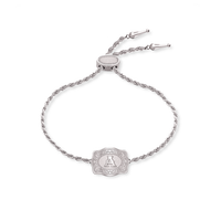 SpurWest Ultra Mini Belt Buckle Bracelet (Initial) - Silver