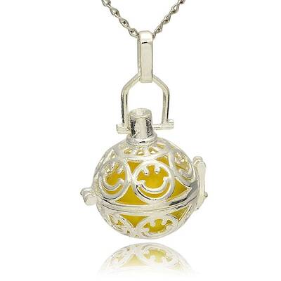 Silver Color Plated Brass Hollow Round Cage Pendants
