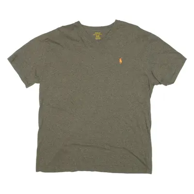POLO RALPH LAUREN Mens T-Shirt Green V-Neck M