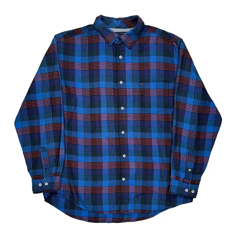Tommy Hilfiger Flannel Shirt - XL Blue Cotton