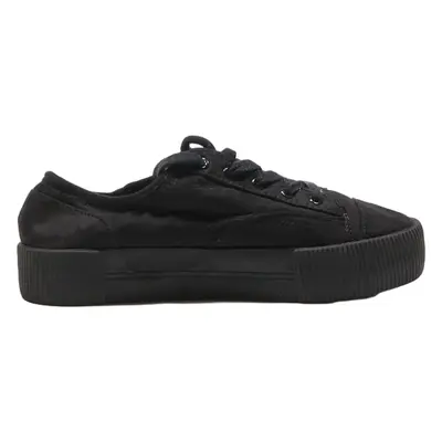 DIVIDED Low Top Trainers Black Canvas Womens UK 5