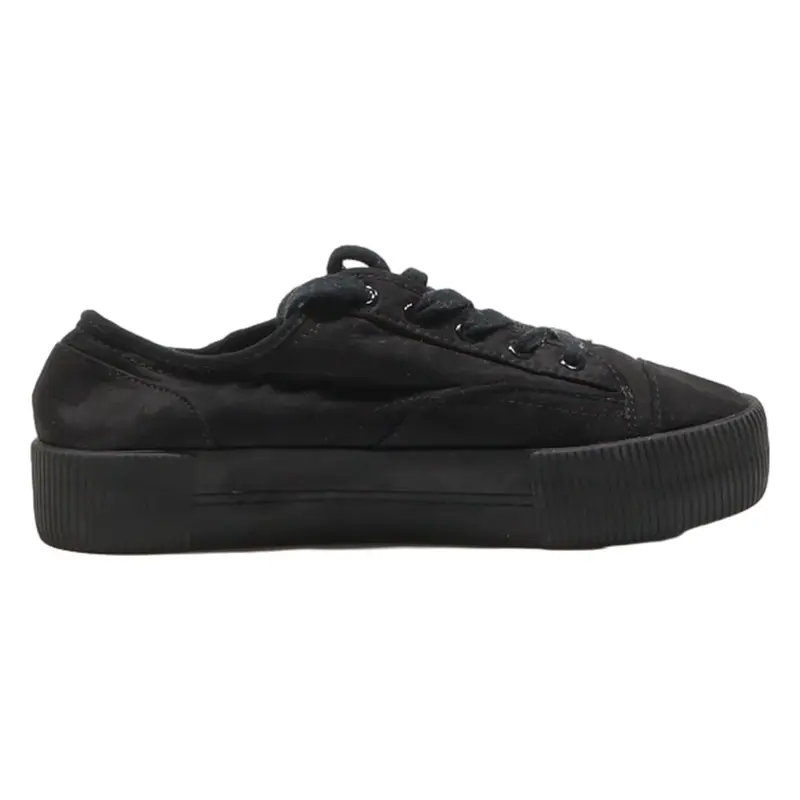 DIVIDED Low Top Trainers Black Canvas Womens UK 5