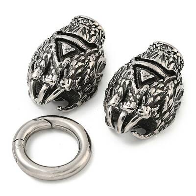 Tibetan Style 304 Stainless Steel Spring Gate Rings