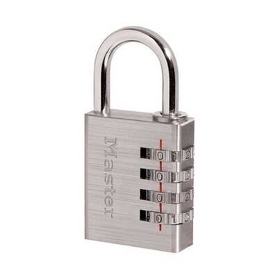 Master Lock Combination Padlock Personal Resettable, 4 Number Dial, Body Width: 1-9/16 (40Mm), Shackle Length: 7/8 (22Mm), ...