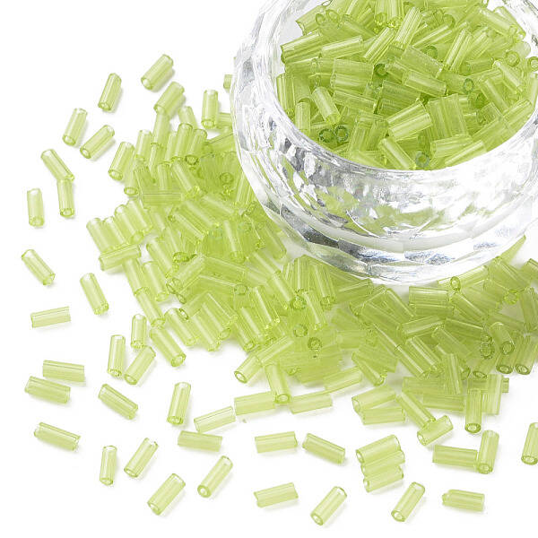 Transparent Glass Bugle Beads