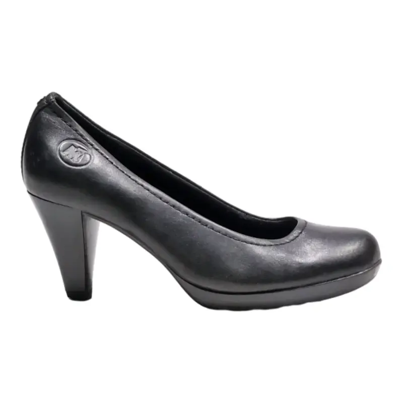 MARCO TOZZI Pump Heels Black Leather Womens UK 4