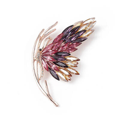 Rhinestone Butterfly Brooch Pin