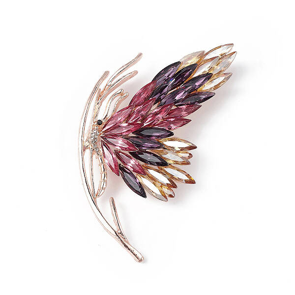 Rhinestone Butterfly Brooch Pin