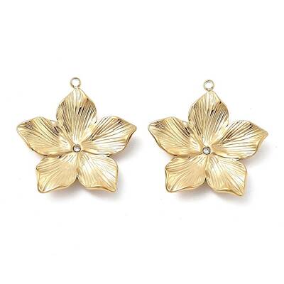 304 Stainless Steel Rhinestone Pendants
