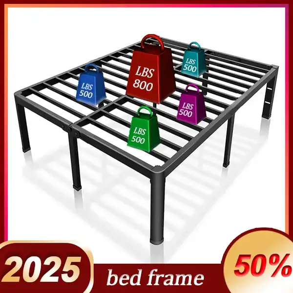 Edenza-Bed Frame- 14 16 18 Inches, Twin Full Queen King Size with Storage Space Under Frame ，Heavy Duty Metal Platform Bed ...