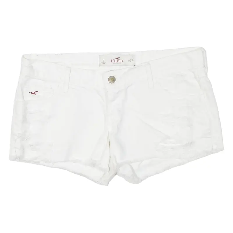 HOLLISTER Distressed Womens Denim Shorts White M W31