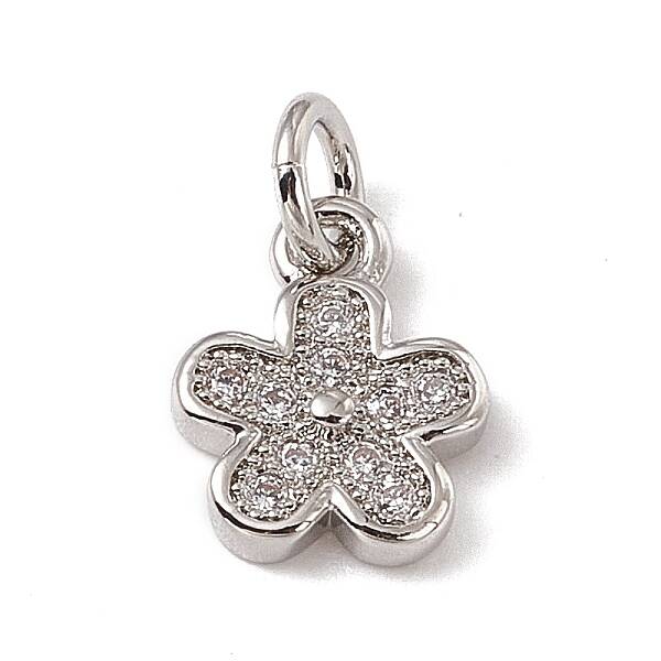 Brass Micro Pave Cubic Zirconia Charms