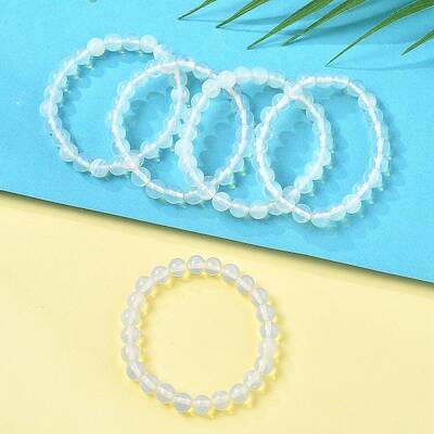 Synthetic Opalite Beaded Stretch Bracelets