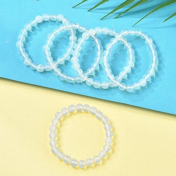 Synthetic Opalite Beaded Stretch Bracelets