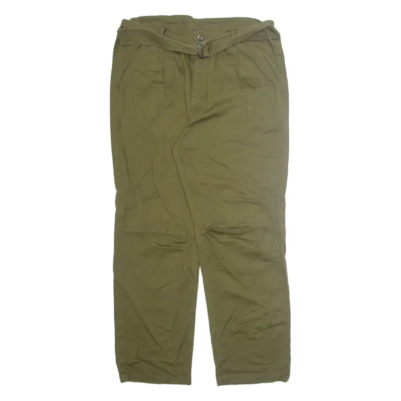 SEAN JOHN Cargo Belted Mens Trousers Green Loose Wide-Leg W38 L31