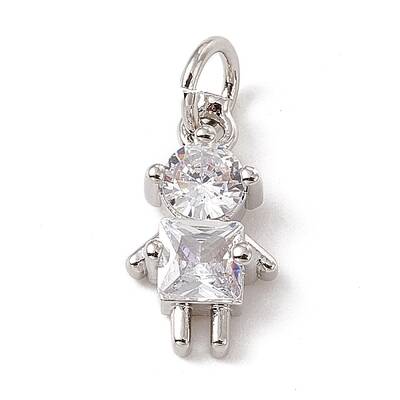 Brass Micro Pave Cubic Zirconia Charms
