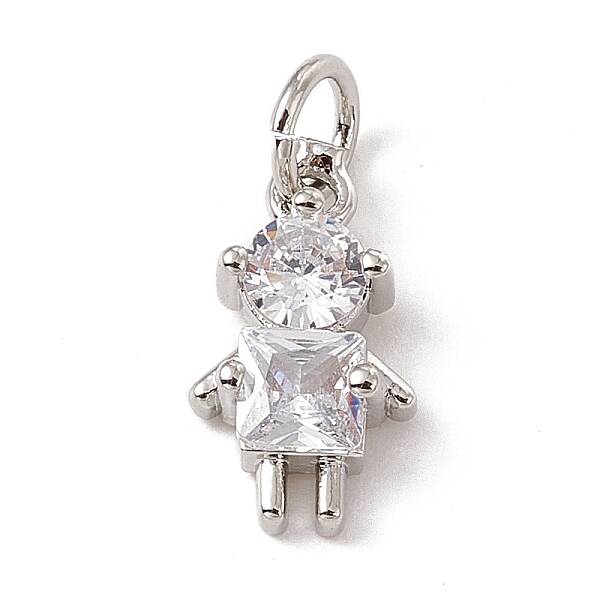 Brass Micro Pave Cubic Zirconia Charms