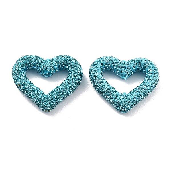 Heart Shape Polymer Clay Rhinestone Beads