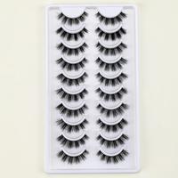 Natural False Eyelashes, 10 Pairs Natural Faux Lashes, Volumized False Eyelashes For Women And Girls Makeup Enhancement