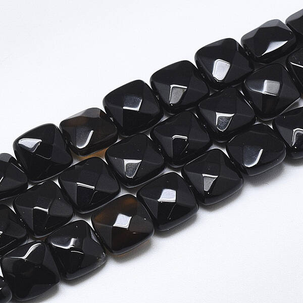 Dyed & Heated Natural Black Agate Beads Strands