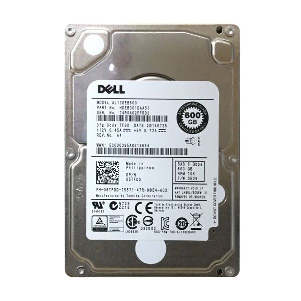 5TFDD Dell 600GB 6Gb/s SAS 10000 2.5-Inch Hard Drive