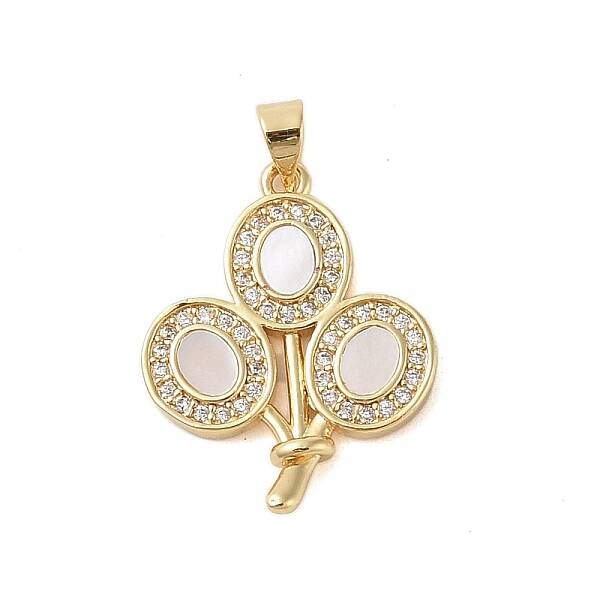 Brass Micro Pave Clear Cubic Zirconia Pendant