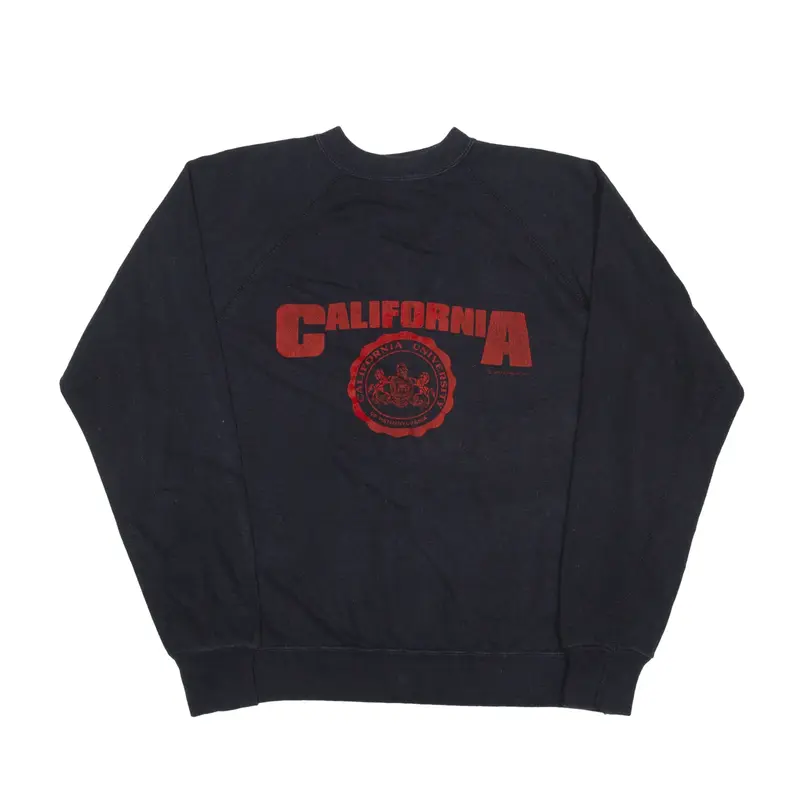 WOLF SPORTSWEAR California University USA Sweatshirt Black 80s Womens M