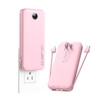 12000mAh Portable power bank, Charger with Built in Cable and AC Wall Plug, USB C Power Bank, 22.5W Super Fast Charging, Ligh...
