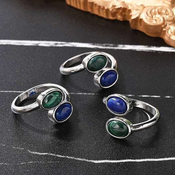 Natural Malachite & Lapis Lazuli Finger Rings