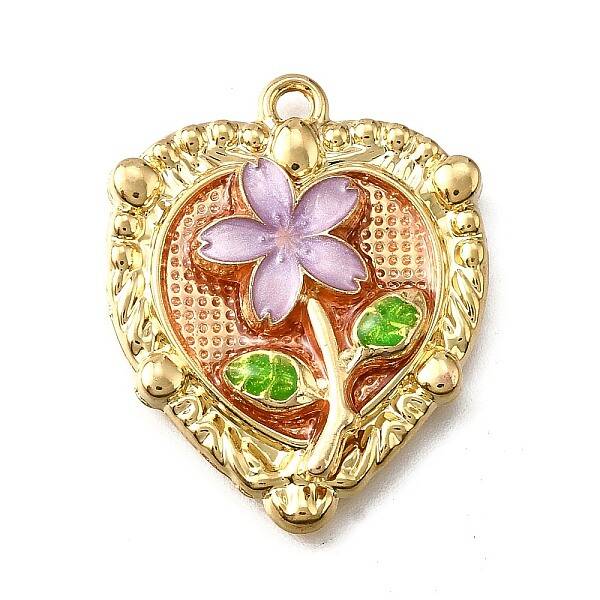 Flower Alloy Enamel Pendants