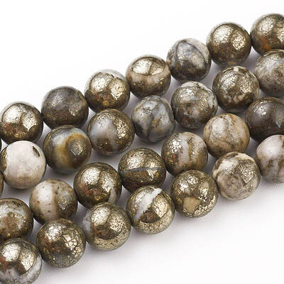 Natural Pyrite Beads Strands