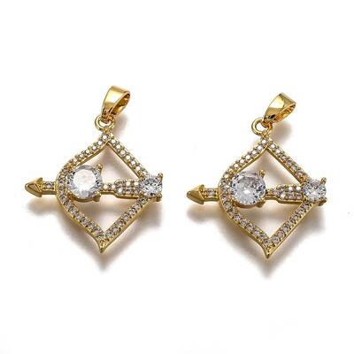 Brass Clear Cubic Zirconia Constellation Charms