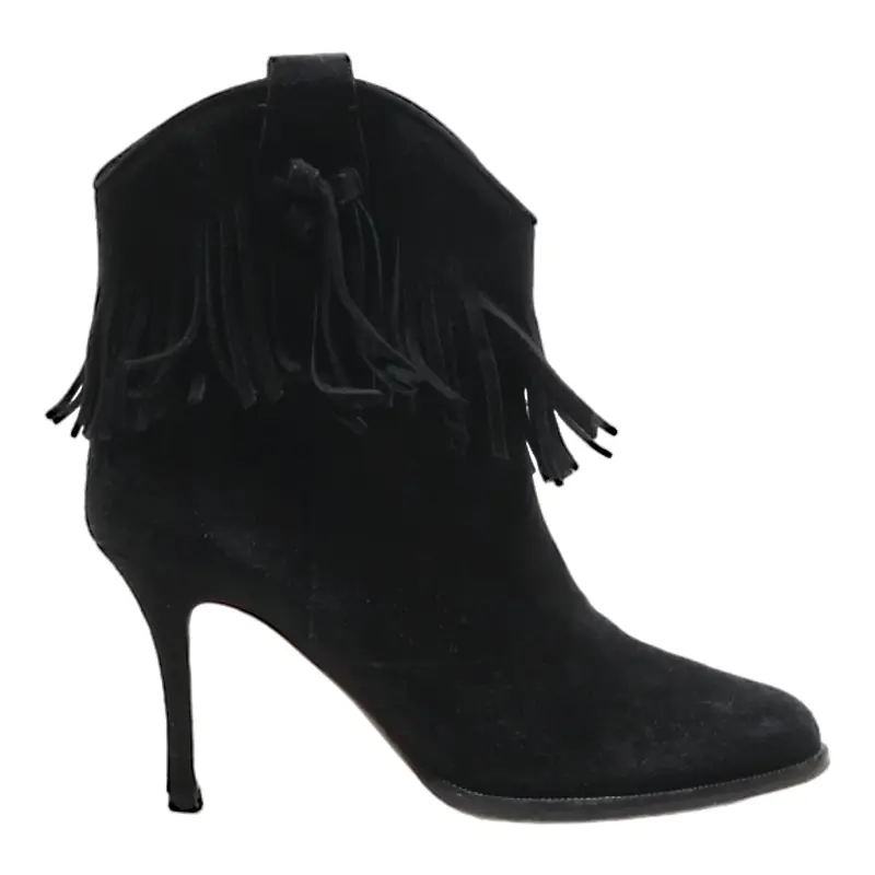 VALENTINO Ankle Boots Black Leather Womens UK 5