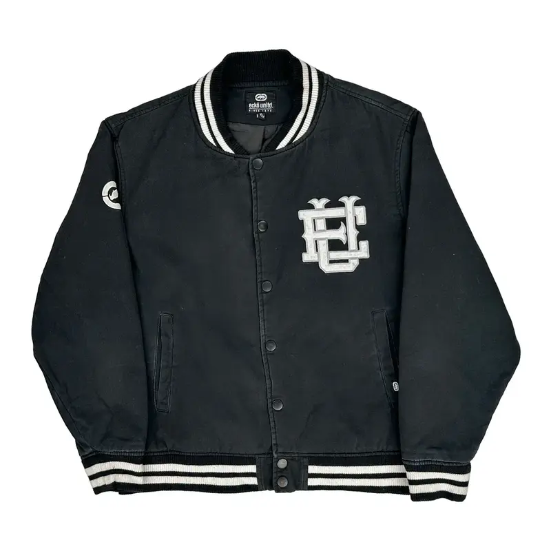 Ecko Unltd Baseball Jacket - XL Black Cotton Blend