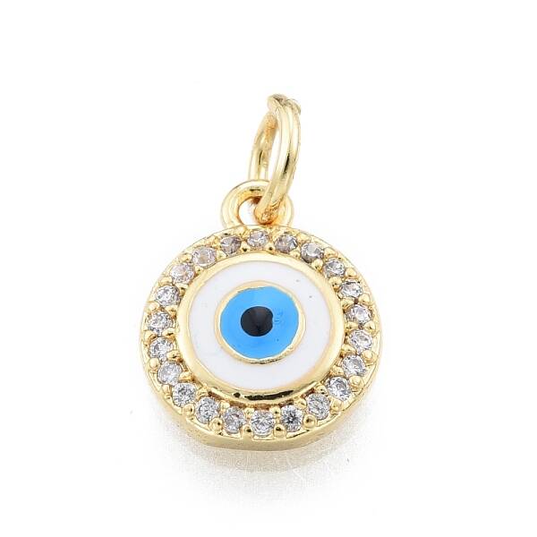 Brass Micro Pave Clear Cubic Zirconia Charms