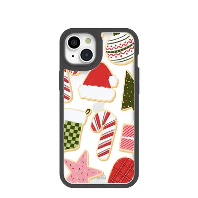 Clear Festive Cookies iPhone 15 Plus Case With Black Ridge
