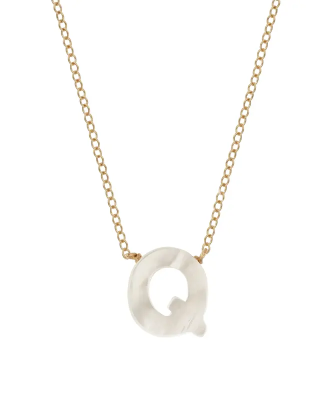 Dawn Initial Necklace | Metal Color: Gold | Style: Q