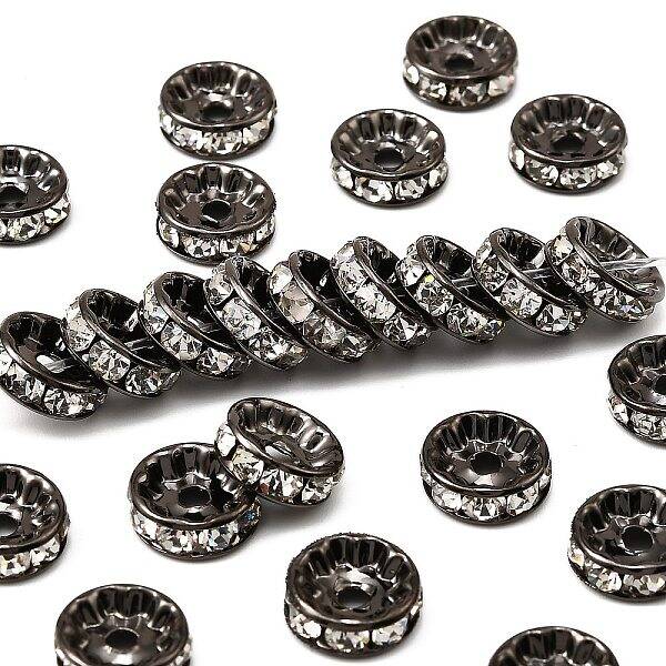 Brass Rhinestone Spacer Beads