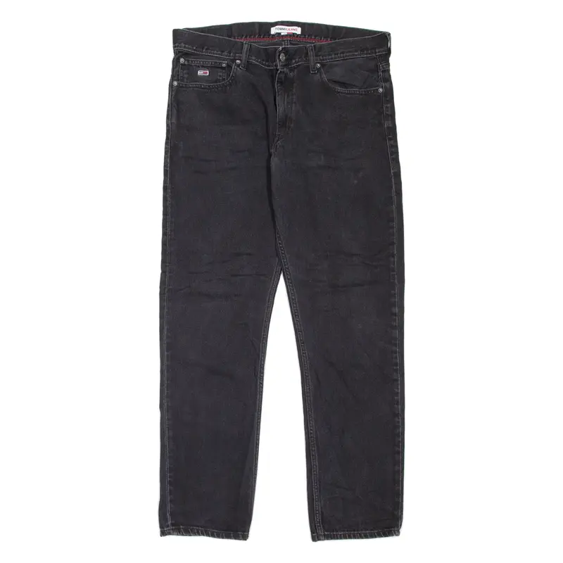 TOMMY JEANS Mens Jeans Black Regular Tapered W34 L32
