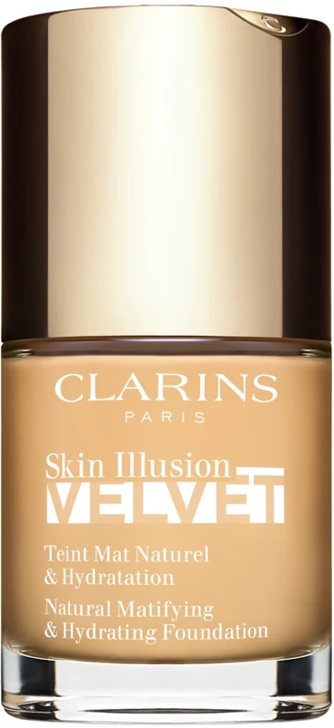 Clarins Skin Illusion Velvet Liquid foundation with a matte finish and a nourishing effect, colour 101W 30 ml