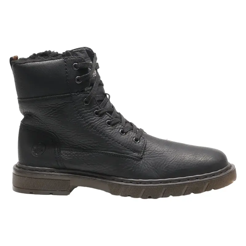 RIEKER Lace-Up Boots Black Leather Mens UK 9.5