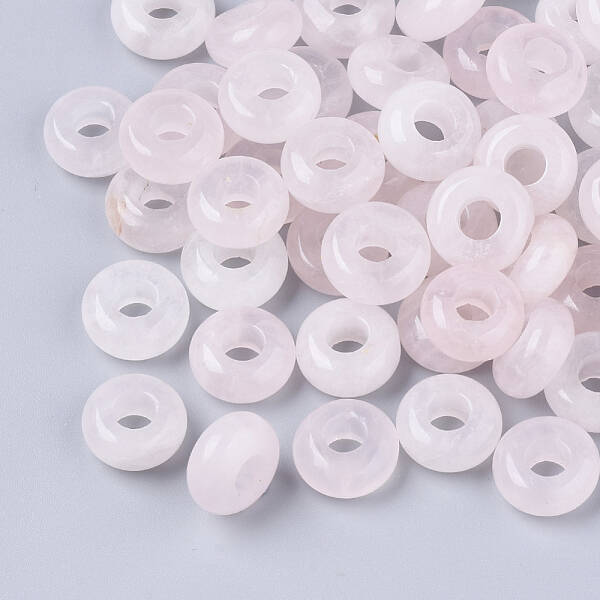 Natural Rose Quartz European Beads