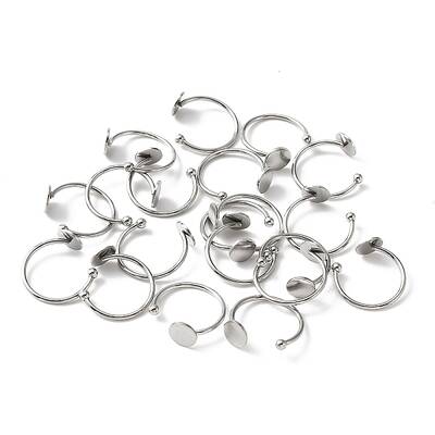 10Pcs 304 Stainless Steel Open Cuff Rings Findings