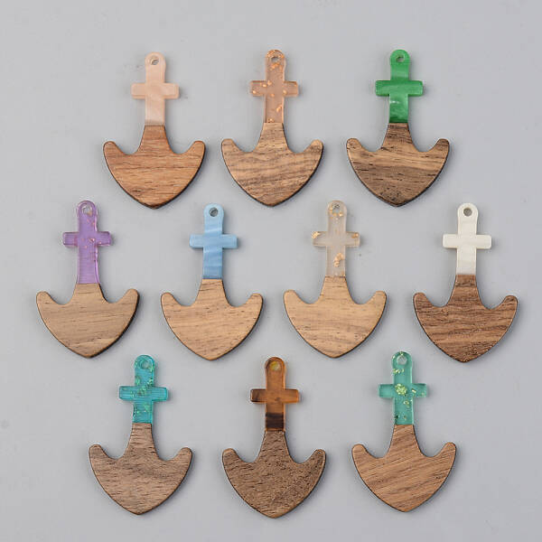 Resin & Walnut Wood Pendants