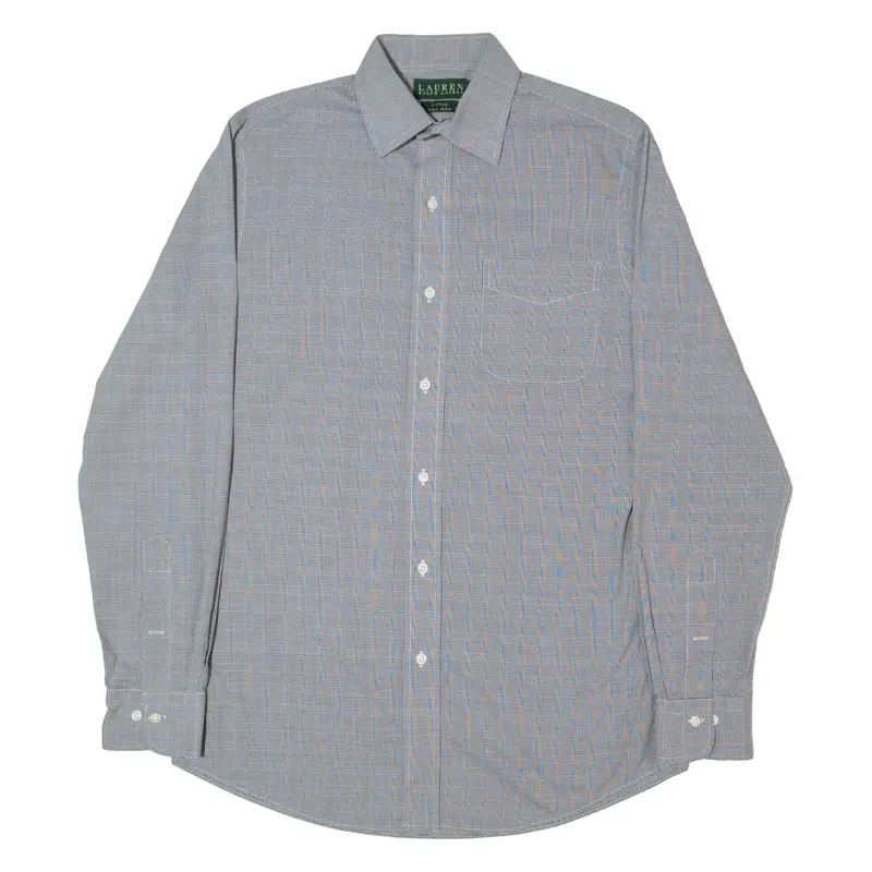 RALPH LAUREN Mens Shirt Grey Check Long Sleeve M
