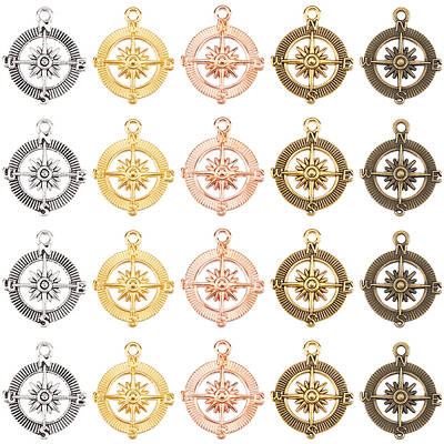 50Pcs 5 Colors Alloy Pendants