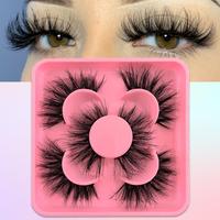 Cat Eye Shaped False Eyelashes, 3 Pairs Wispy Natural Look Faux Cluster Lashes, Natural Curling Eye Makeup Strip Lashes, Full...