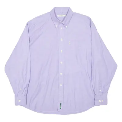 BEN SHERMAN Mens Plain Shirt Purple Long Sleeve XL