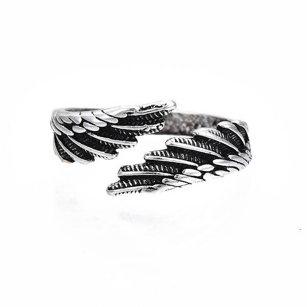 Double Wing Alloy Open Cuff Ring for Men Women
